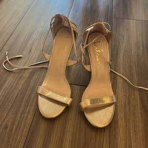 Lulus gold strappy heels